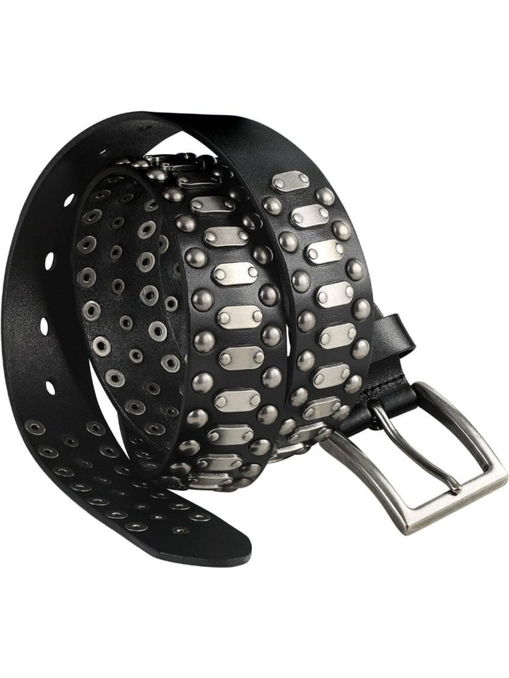 Stylish Men's Studded Casual Leather Belt for Jeans - Punk Rock Rivets & Buckle
